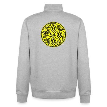 Hopfen Gerste Malz Symbol - Unisex Organic Zip Sweatshirt von Stanley/Stella - Grau meliert - Hinten - AI Model Male 185 light (185cm)