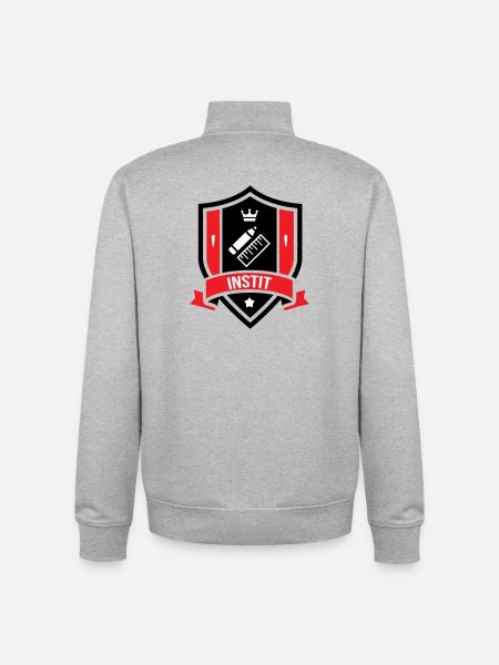 Blason Instit : L'Insigne des Maîtres d'École ! - Sweat zippé unisexe en coton bio Stanley/Stella - gris chiné