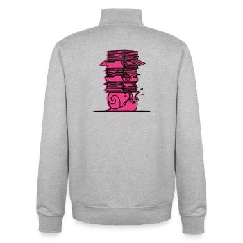 Snail Books Learning Comic - Unisex Organic Zip Sweatshirt by Stanley/Stella - heather grey - Back - AI Model Male 185 light (185cm)