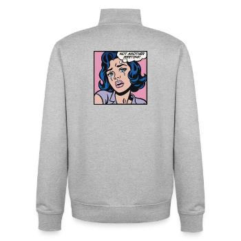Kein weiteres Treffen - Unisex Organic Zip Sweatshirt von Stanley/Stella - Grau meliert - Hinten - AI Model Male 185 light (185cm)