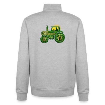Lieblingsbauer Traktor Geschenk für Landwirte - Unisex Organic Zip Sweatshirt von Stanley/Stella - Grau meliert - Hinten - AI Model Male 185 light (185cm)