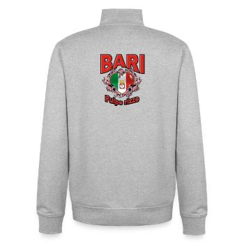 Cœur Bari des Pouilles - Sweat zippé unisexe en coton bio Stanley/Stella - gris chiné - Dos - AI Model Male 185 light (185cm)