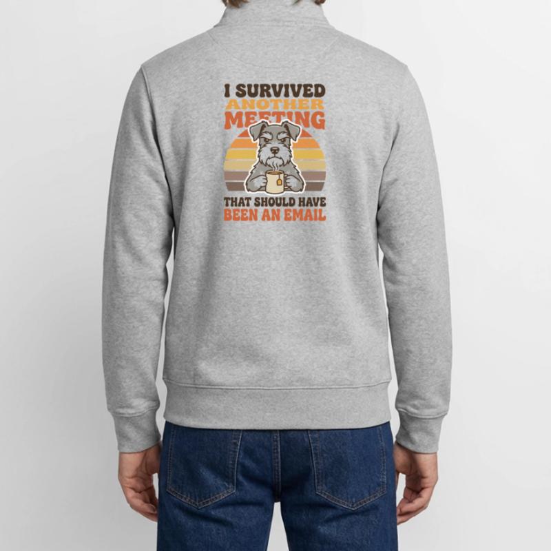Hat ein weiteres Treffen überlebt. Eigentlich hätte es per E-Mail sein sollen. Unisex Organic Zip Sweatshirt von Stanley/Stella