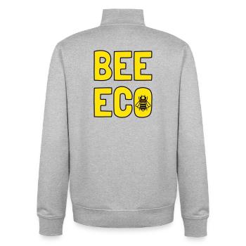 Bee Eco Abeille Jaune Pollen - Sweat zippé unisexe en coton bio Stanley/Stella - gris chiné - Dos - AI Model Male 185 light (185cm)