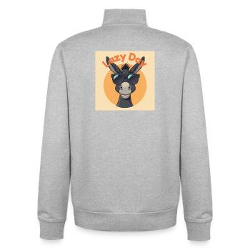 Âne paresseux lunettes soleil - Sweat zippé unisexe en coton bio Stanley/Stella - gris chiné - Dos - AI Model Male 185 light (185cm)