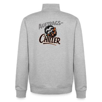 Auftrags Chiller Faultier Lustiges Büro Motiv - Unisex Organic Zip Sweatshirt von Stanley/Stella - Grau meliert - Hinten - AI Model Male 185 light (185cm)