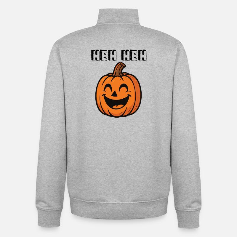 Heh Heh - Unisex Organic Zip Sweatshirt von Stanley/Stella - Grau meliert