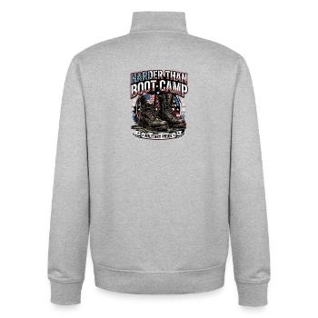 Army Mama I Didn't Raise A Quitter - Unisex Organic Zip Sweatshirt von Stanley/Stella - Grau meliert - Hinten - AI Model Male 185 light (185cm)