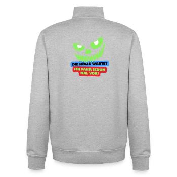 Biker - Unisex Organic Zip Sweatshirt von Stanley/Stella - Grau meliert - Hinten - AI Model Male 185 light (185cm)
