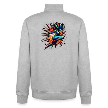 Bunter Neon-Sprinter - Unisex Organic Zip Sweatshirt von Stanley/Stella - Grau meliert - Hinten - AI Model Male 185 light (185cm)