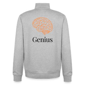 Gehirn in orangen Linien - Unisex Organic Zip Sweatshirt von Stanley/Stella - Grau meliert - Hinten - AI Model Male 185 light (185cm)