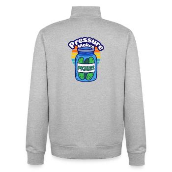 Grüne Gurken unter Glas erzeugen Druck Gurken - Unisex Organic Zip Sweatshirt von Stanley/Stella - Grau meliert - Hinten - AI Model Male 185 light (185cm)