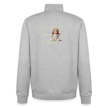 Cute Doll Looking Up – Minimal Design - Unisex Organic Zip Sweatshirt von Stanley/Stella - Grau meliert - Hinten - AI Model Male 185 light (185cm)