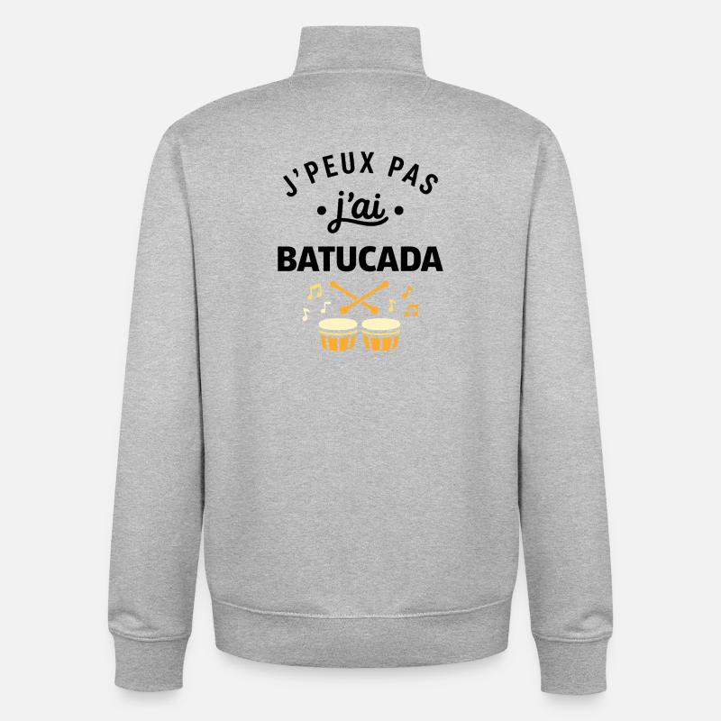 batucada - Sweat zippé unisexe en coton bio Stanley/Stella - gris chiné