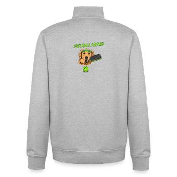 Pickleball Hund Golden Retriever - Unisex Organic Zip Sweatshirt von Stanley/Stella - Grau meliert - Hinten - AI Model Male 185 light (185cm)