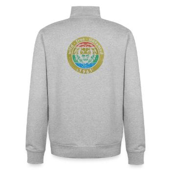 65. Geburtstag Wild, free & untamed since 04/1961 - Unisex Organic Zip Sweatshirt von Stanley/Stella - Grau meliert - Hinten - AI Model Male 185 light (185cm)