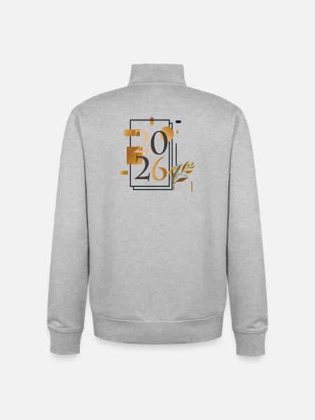my year 2026 - Unisex Organic Zip Sweatshirt by Stanley/Stella - heather grey