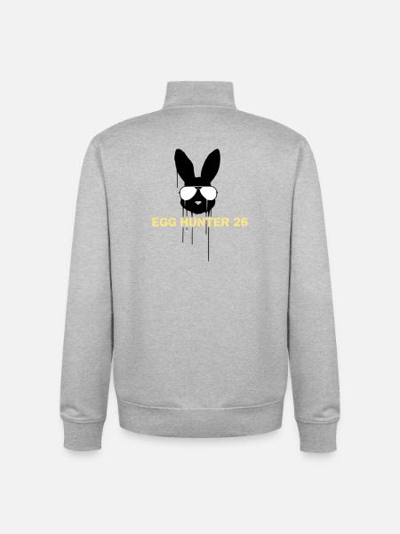 Egg Hunter 2026 Bunny Easter - Unisex Organic Zip Sweatshirt by Stanley/Stella - heather grey