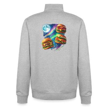 Space Burger Symphony - Unisex Organic Zip Sweatshirt by Stanley/Stella - heather grey - Back - AI Model Male 185 light (185cm)