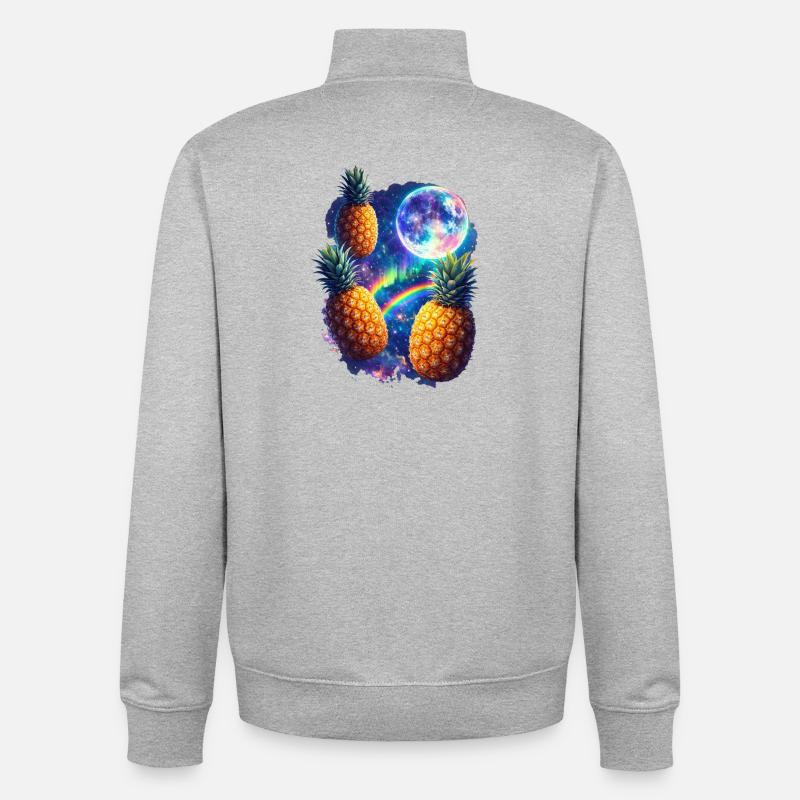 Kosmische Ananas All - Unisex Organic Zip Sweatshirt von Stanley/Stella - Grau meliert