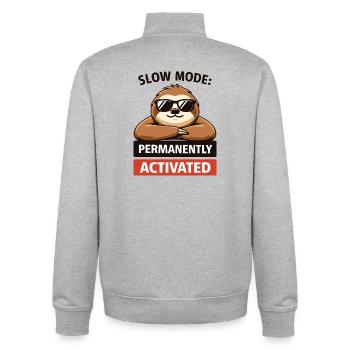 Langsamer Modus Trägheit dauerhaft aktiviert - Unisex Organic Zip Sweatshirt von Stanley/Stella - Grau meliert - Hinten - AI Model Male 185 light (185cm)