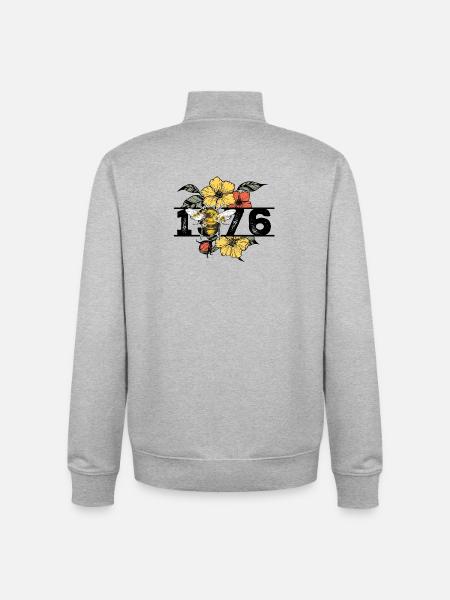 1976 50th Birthday - Unisex Organic Zip Sweatshirt by Stanley/Stella - heather grey