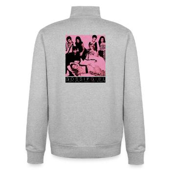 Gossip Girl Iconic Image With Main Characters - Unisex Organic Zip Sweatshirt by Stanley/Stella - heather grey - Back - AI Model Male 185 light (185cm)