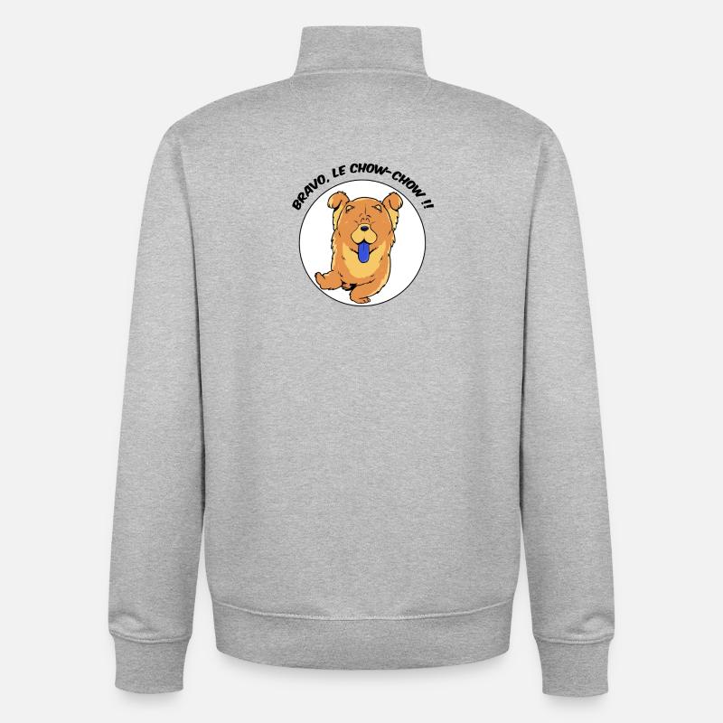 Bravo, le chochow ! - Sweat zippé unisexe en coton bio Stanley/Stella - gris chiné