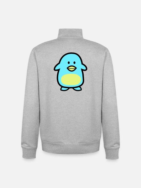 Penguin Comic - Unisex Organic Zip Sweatshirt by Stanley/Stella - heather grey