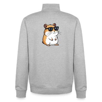 Coole Hamster Dunkle Brille - Unisex Organic Zip Sweatshirt von Stanley/Stella - Grau meliert - Hinten - AI Model Male 185 light (185cm)