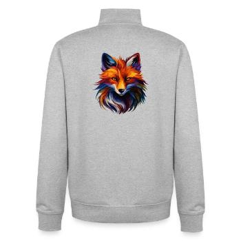 Colorful Fox Polygon Art – Modern Animal Design - Unisex Organic Zip Sweatshirt von Stanley/Stella - Grau meliert - Hinten - AI Model Male 185 light (185cm)
