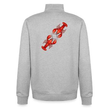 Homard rouge - Sweat zippé unisexe en coton bio Stanley/Stella - gris chiné - Dos - AI Model Male 185 light (185cm)