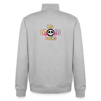 Mom Rocks Vector - Unisex Organic Zip Sweatshirt by Stanley/Stella - heather grey - Back - AI Model Male 185 light (185cm)