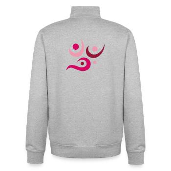 Yoga design_7 - Unisex Organic Zip Sweatshirt by Stanley/Stella - heather grey - Back - AI Model Male 185 light (185cm)