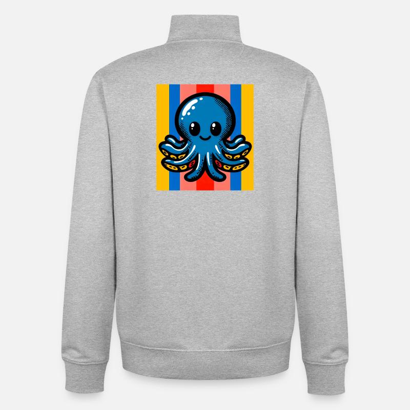 Krake - Unisex Organic Zip Sweatshirt von Stanley/Stella - Grau meliert