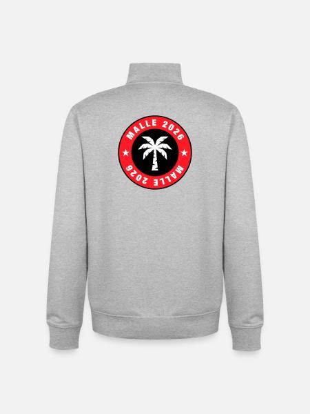 Malle 2026 Palm Tree Circle - Unisex Organic Zip Sweatshirt by Stanley/Stella - heather grey