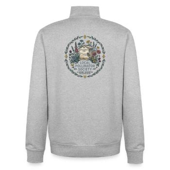 Local Pollinator Society - Allotment Bee Keeper - Unisex Organic Zip Sweatshirt by Stanley/Stella - heather grey - Back - AI Model Male 185 light (185cm)