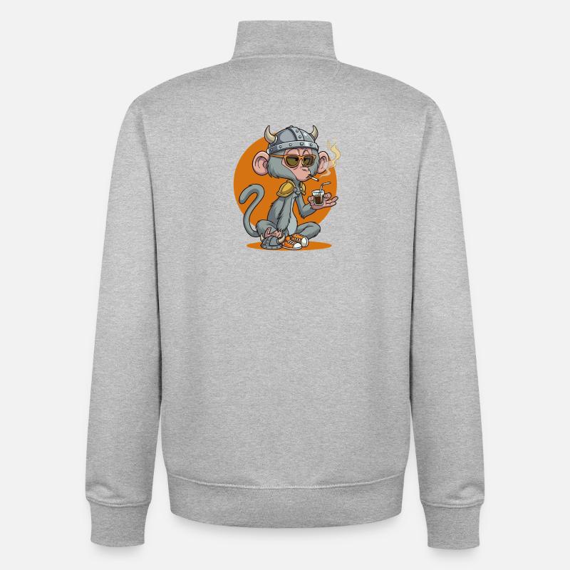 Monkey_2 - Unisex Organic Zip Sweatshirt von Stanley/Stella - Grau meliert