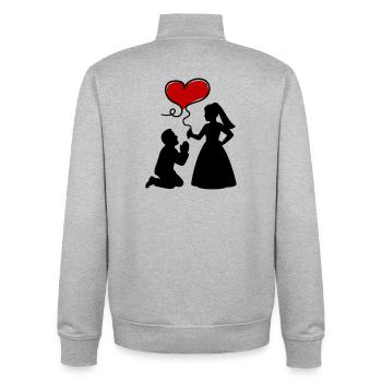 Brautpaar Ehepaar Hochzeit - Unisex Organic Zip Sweatshirt von Stanley/Stella - Grau meliert - Hinten - AI Model Male 185 light (185cm)