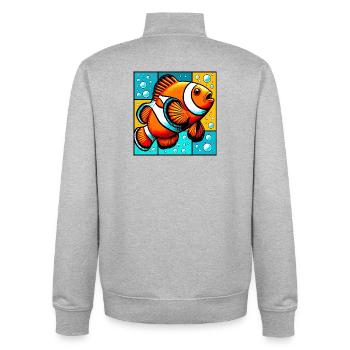 Clownfish - Unisex Organic Zip Sweatshirt by Stanley/Stella - heather grey - Back - AI Model Male 185 light (185cm)