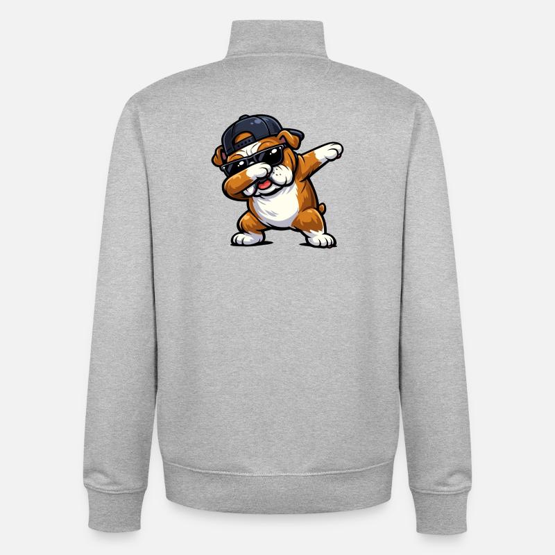Bouledogue à l’eau - Sweat zippé unisexe en coton bio Stanley/Stella - gris chiné