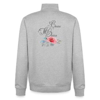 Beste Mama - Unisex Organic Zip Sweatshirt von Stanley/Stella - Grau meliert - Hinten - AI Model Male 185 light (185cm)