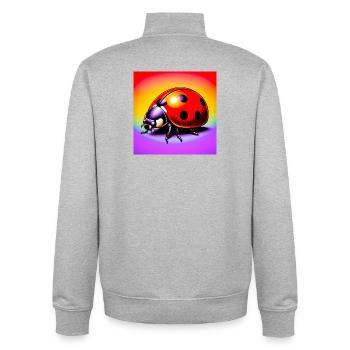 coccinelle - Sweat zippé unisexe en coton bio Stanley/Stella - gris chiné - Dos - AI Model Male 185 light (185cm)