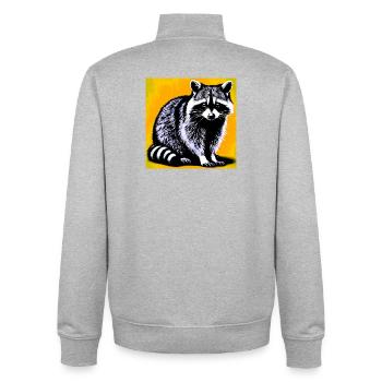 Raccoon - Unisex Organic Zip Sweatshirt by Stanley/Stella - heather grey - Back - AI Model Male 185 light (185cm)