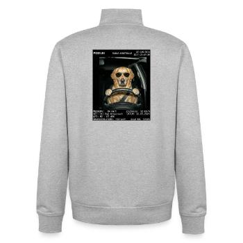 Hund Radar Kontrolle Blitzer - Unisex Organic Zip Sweatshirt von Stanley/Stella - Grau meliert - Hinten - AI Model Male 185 light (185cm)