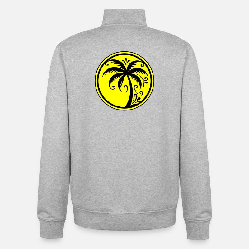 Palm tree icon beach - Unisex Organic Zip Sweatshirt by Stanley/Stella - heather grey