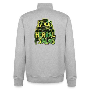 Psaumes Herbaux Dub Reggae - Sweat zippé unisexe en coton bio Stanley/Stella - gris chiné - Dos - AI Model Male 185 light (185cm)