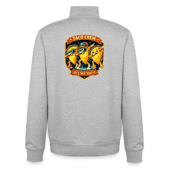 Taco Crew Lets Taco Bout It - Dabbing Dab Dance - Unisex Organic Zip Sweatshirt by Stanley/Stella - heather grey - Back - AI Model Male 185 light (185cm)