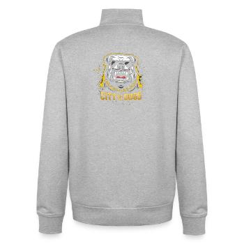 La Cité des Chiens - Sweat zippé unisexe en coton bio Stanley/Stella - gris chiné - Dos - AI Model Male 185 light (185cm)