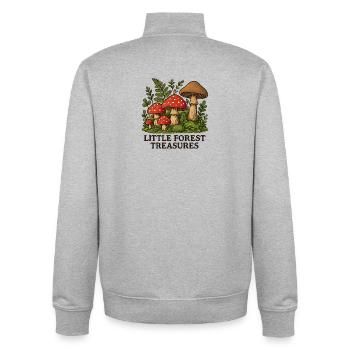 Small Forest Treasure Mushrooms - Unisex Organic Zip Sweatshirt by Stanley/Stella - heather grey - Back - AI Model Male 185 light (185cm)
